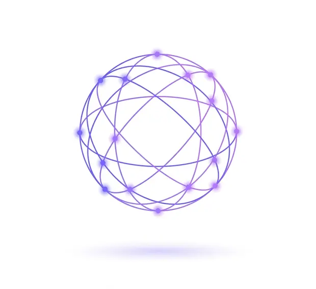 A globe of indigo connection lines representing phone numbers routed worldwide